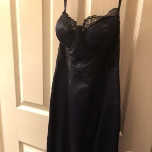 Victoria’s Secret silk corset dress w/lace trim